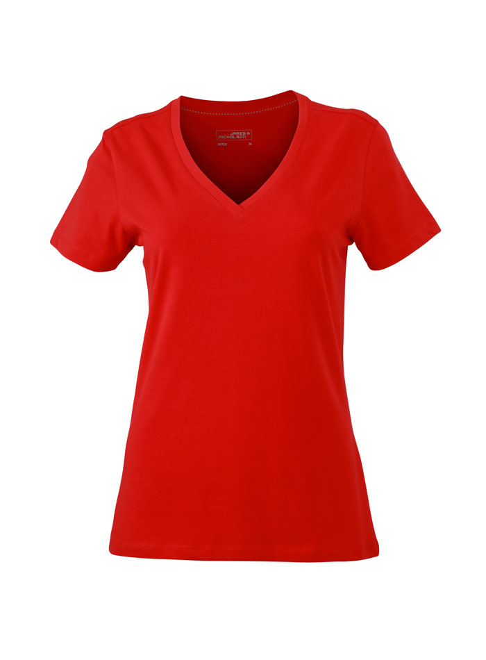 Dámské Stretch tričko V-výstřih - Červená M