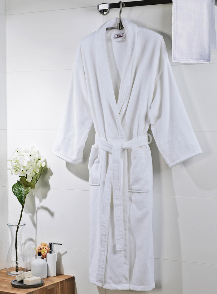 Plyšový župan s 3/4 rukávy