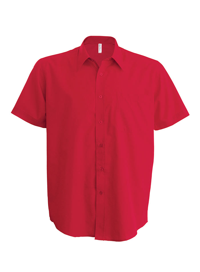 Košile s krátkým rukávem Kariban - Červená XL