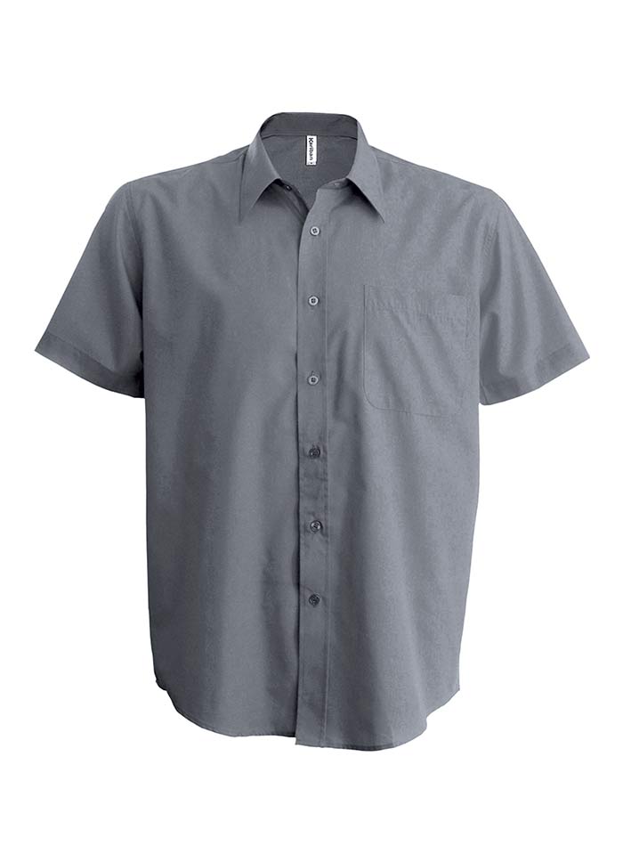 Košile s krátkým rukávem Kariban - Stříbrná L
