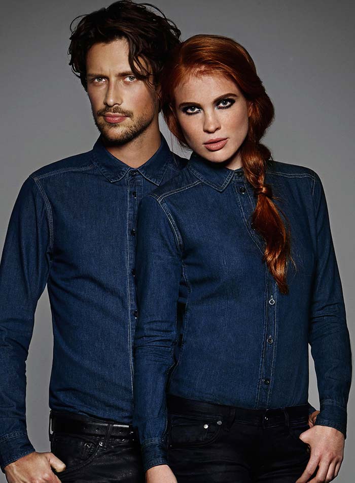 Džínová košile dlouhý rukáv