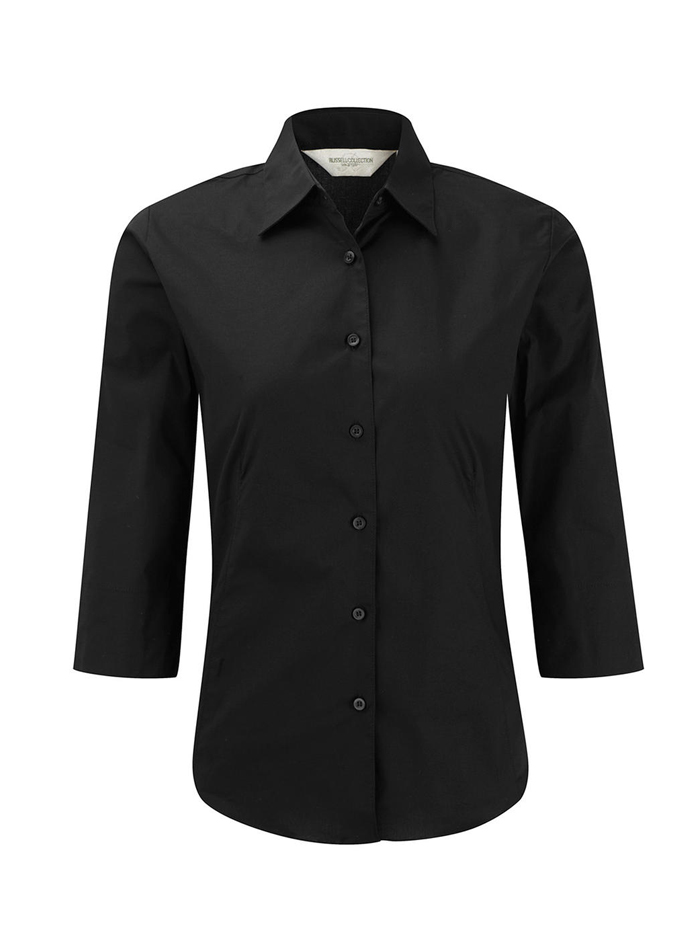 Dámská stretch košile s 3/4 rukávem - černá S