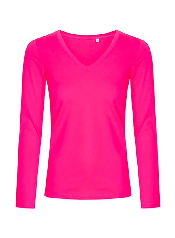 Dámské tričko s dlouhým rukávem a výstřihem do V Promodoro