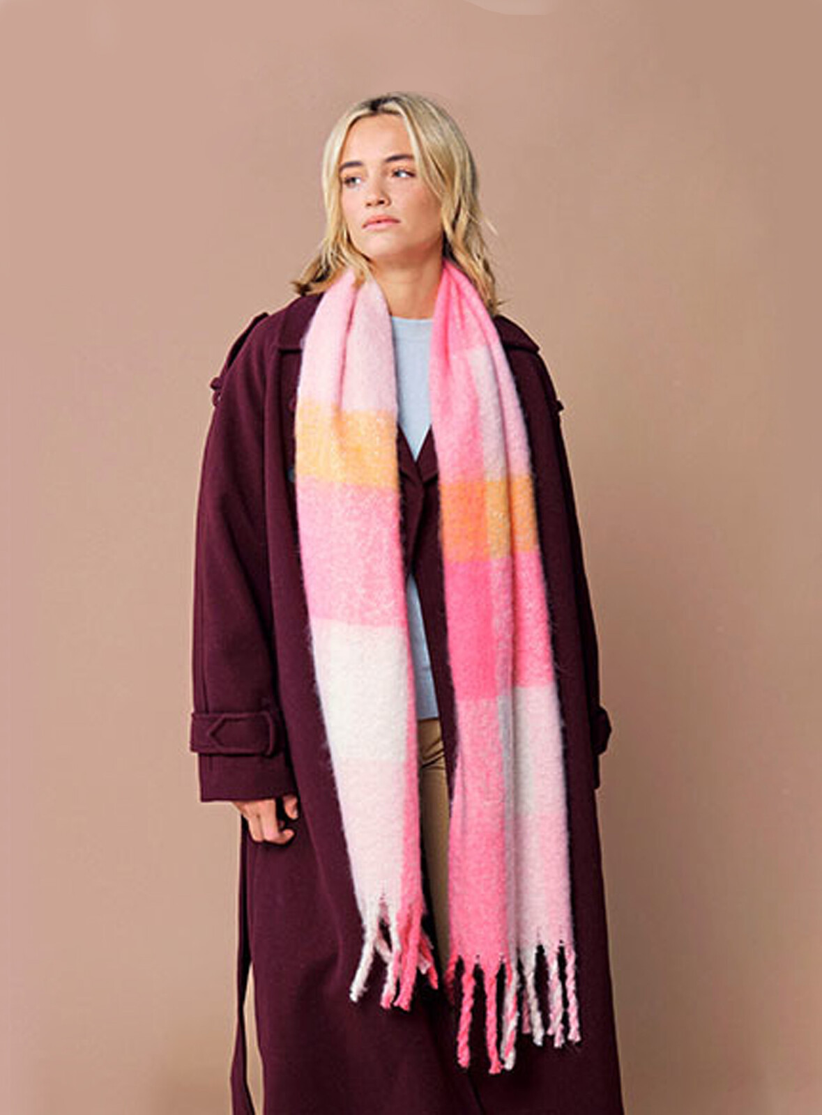 Šál Fluffy Kockovaný