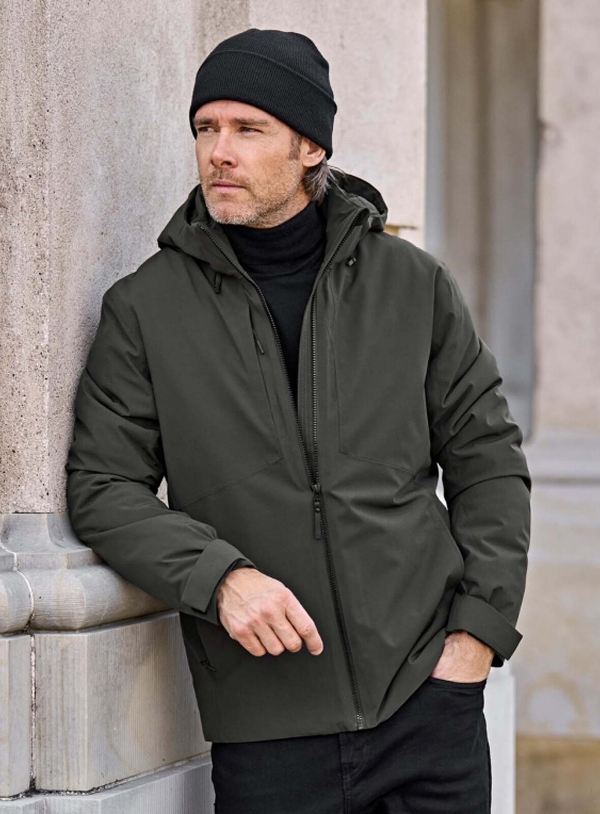 Pánska nepremokavá zimná bunda s kapucňou Tee Jays